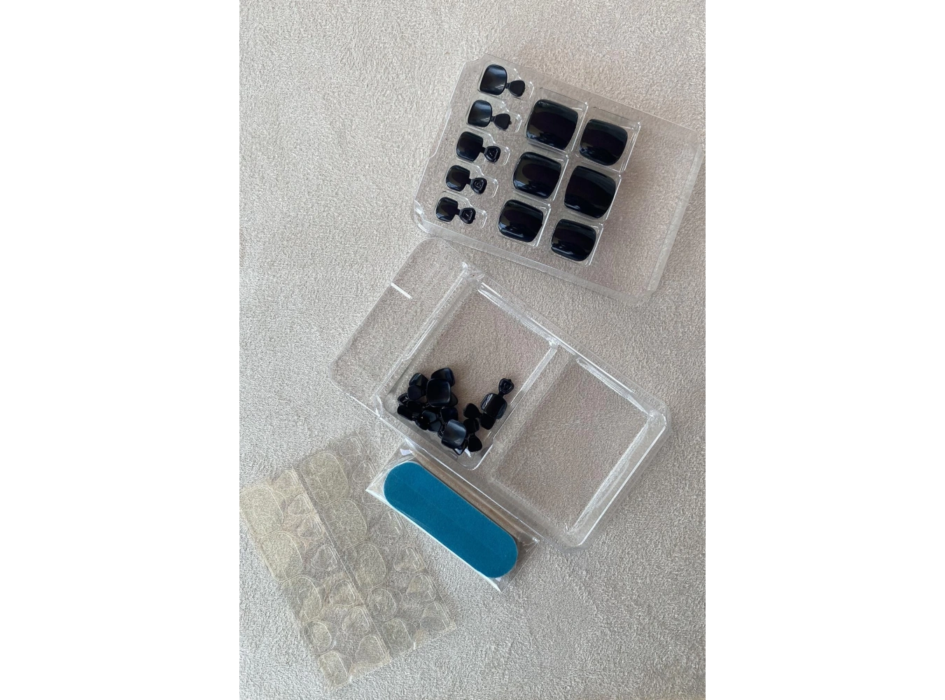 Siyah Renk 24lü Ayak Takma Tırnak Seti