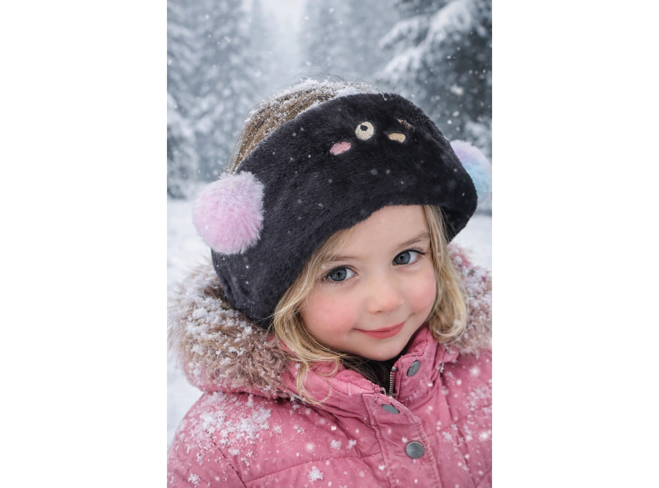 Siyah Renk Ayıcık Figürlü Peluş Kulaklık