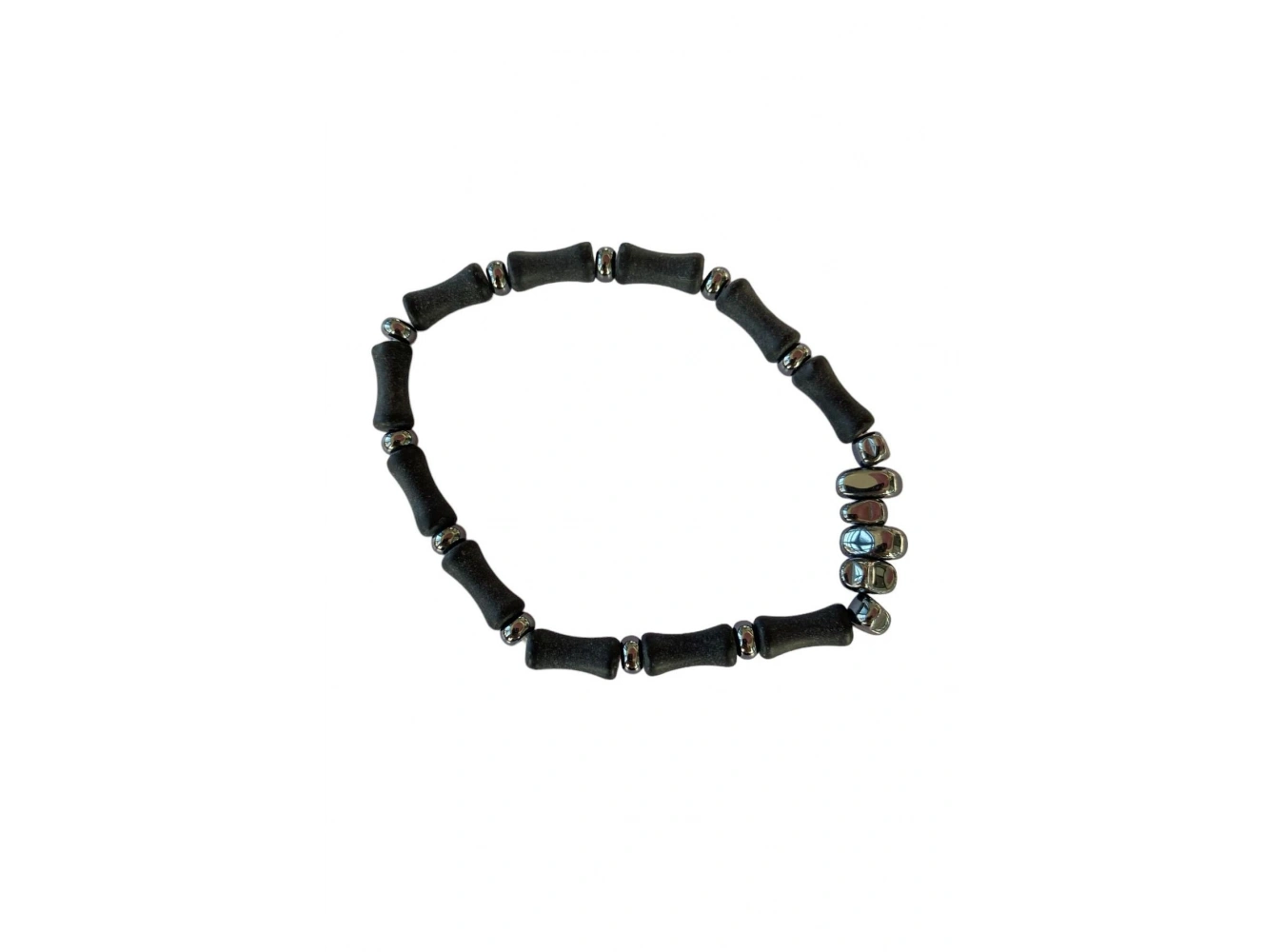 Siyah Renk Boncuk Detaylı Erkek Bileklik