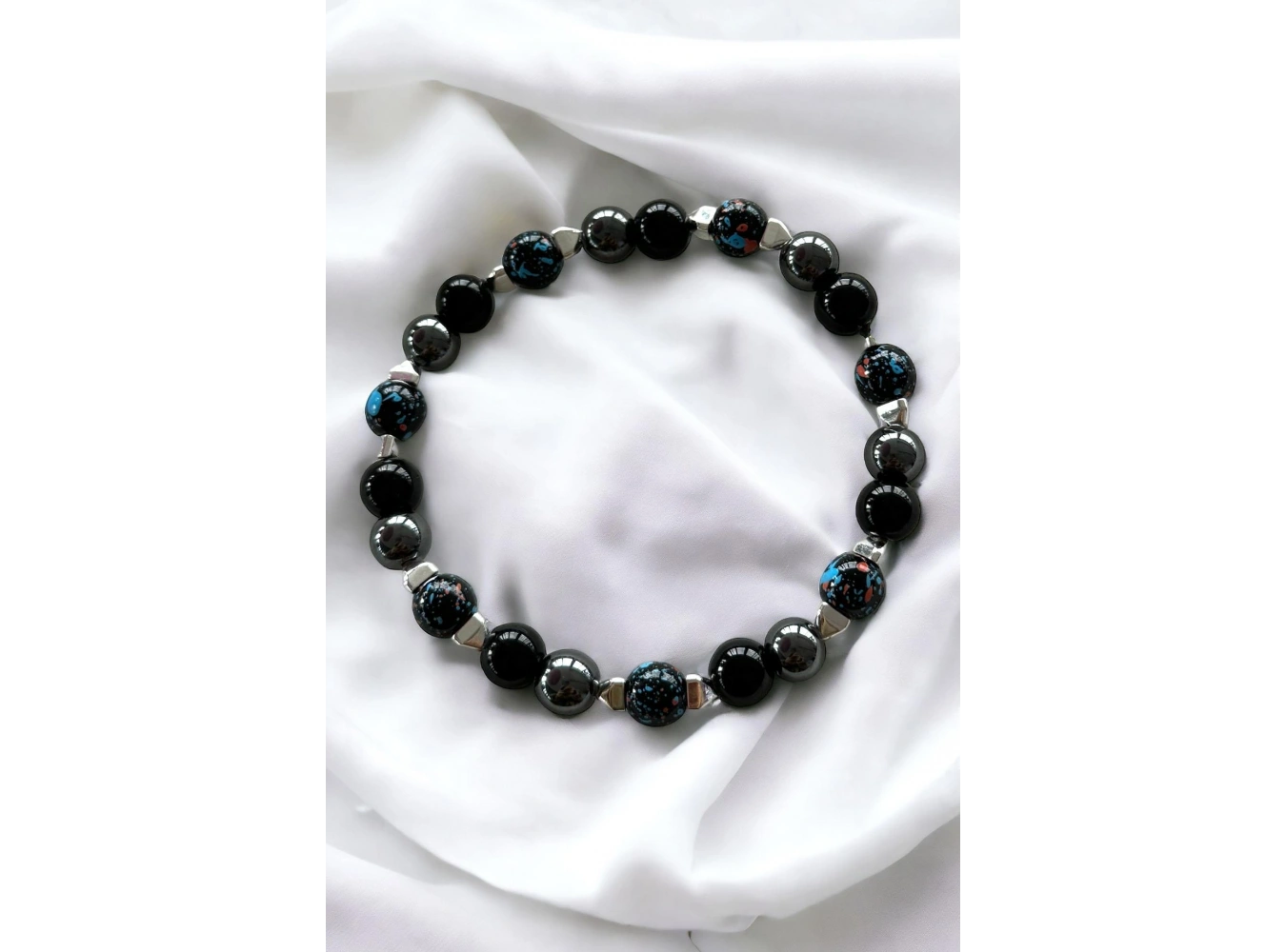 Siyah Renk Boncuk Erkek Bileklik