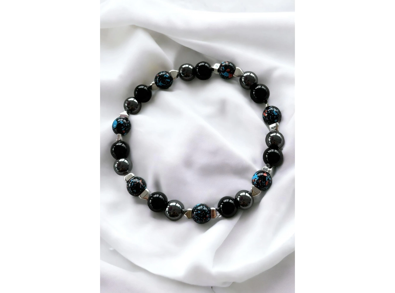 Siyah Renk Boncuk Erkek Bileklik