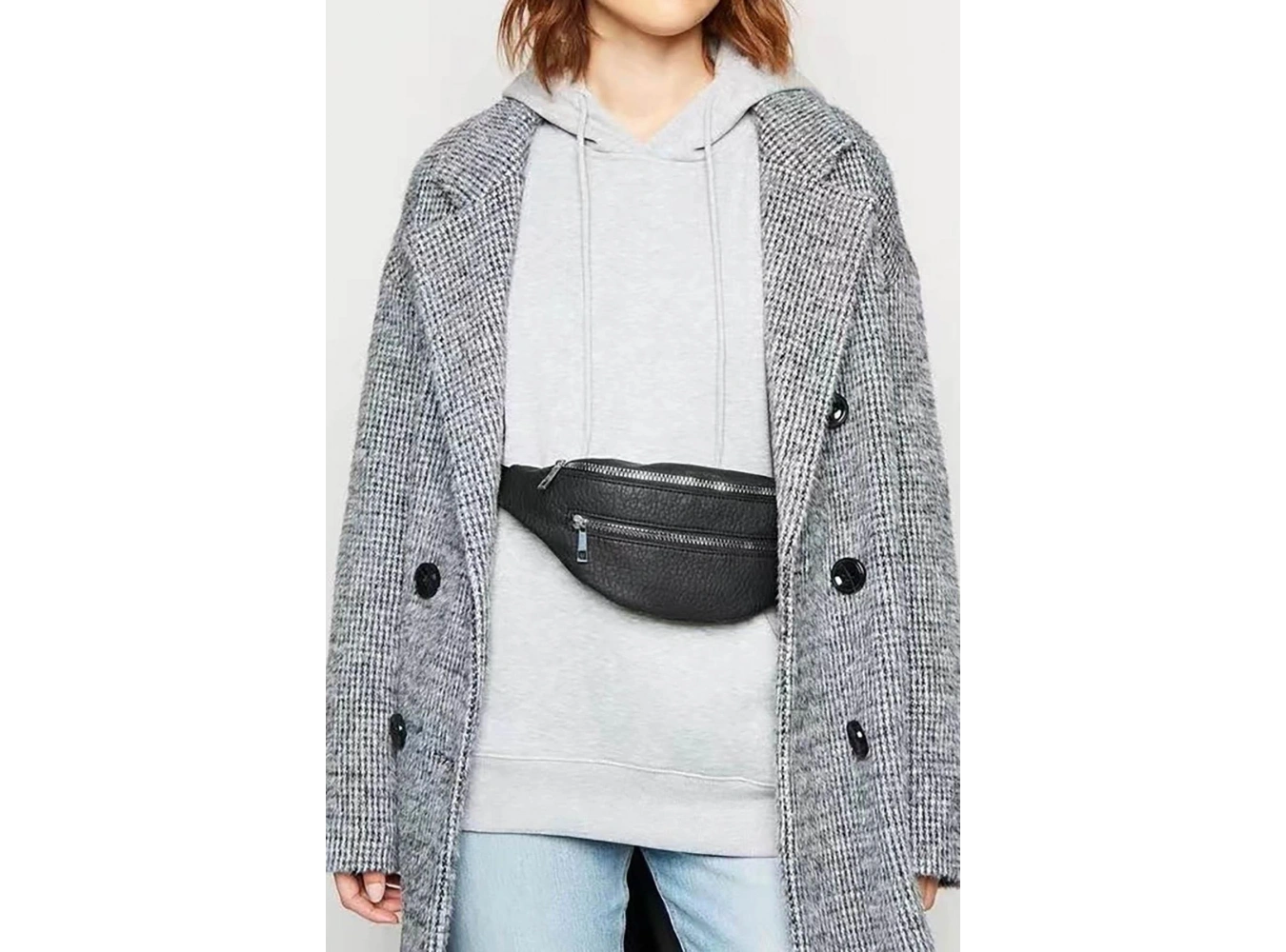 Siyah Renk Deri Bel Çantası