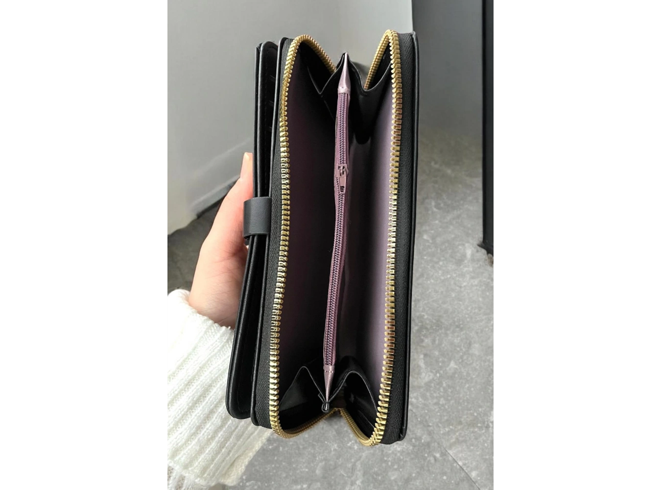 Siyah Renk Deri Kadın Cüzdan