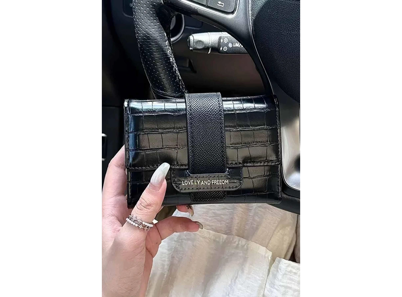 Siyah Renk Deri Kadın Cüzdan/Kartlık