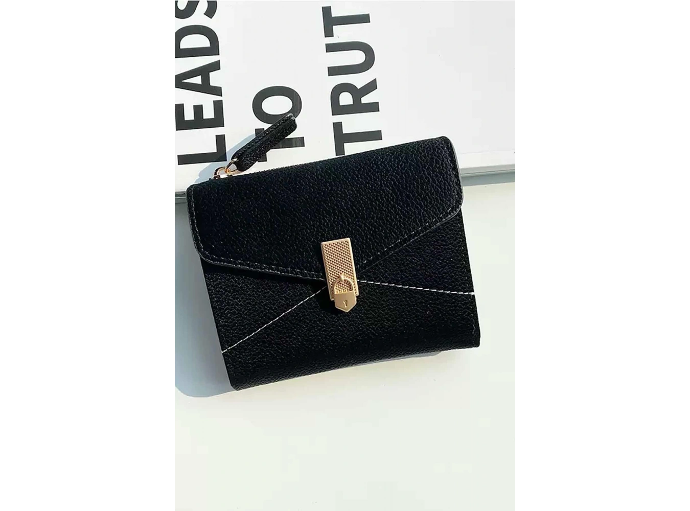 Siyah Renk Deri Kadın Cüzdan/Kartlık