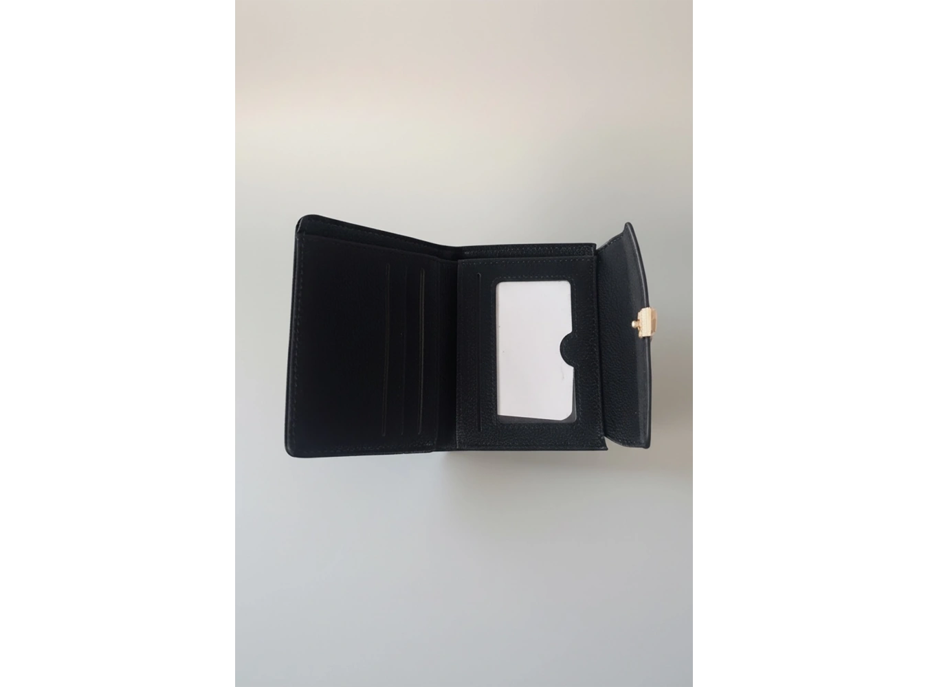 Siyah Renk Deri Kadın Cüzdan/Kartlık