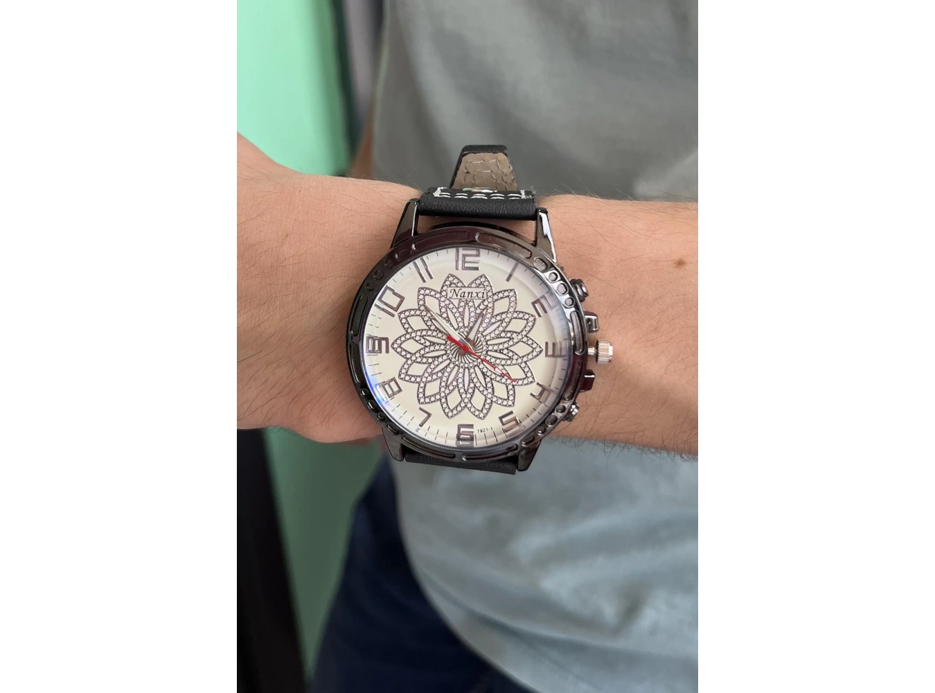 Siyah Renk Deri Kordonlu Çelik Erkek Saat