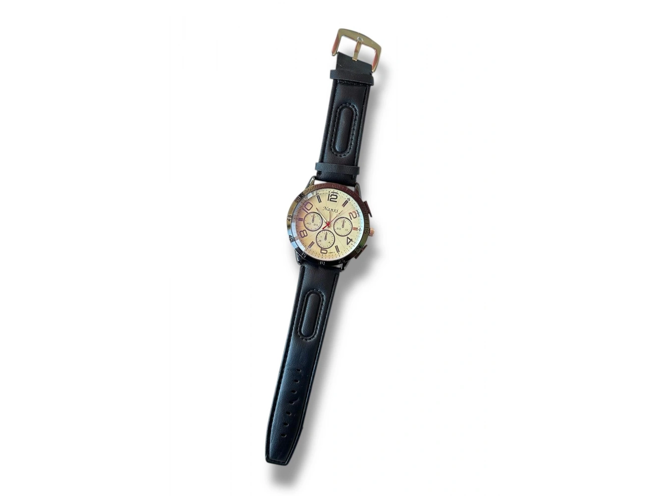 Siyah Renk Deri Kordonlu Çelik Erkek Saat