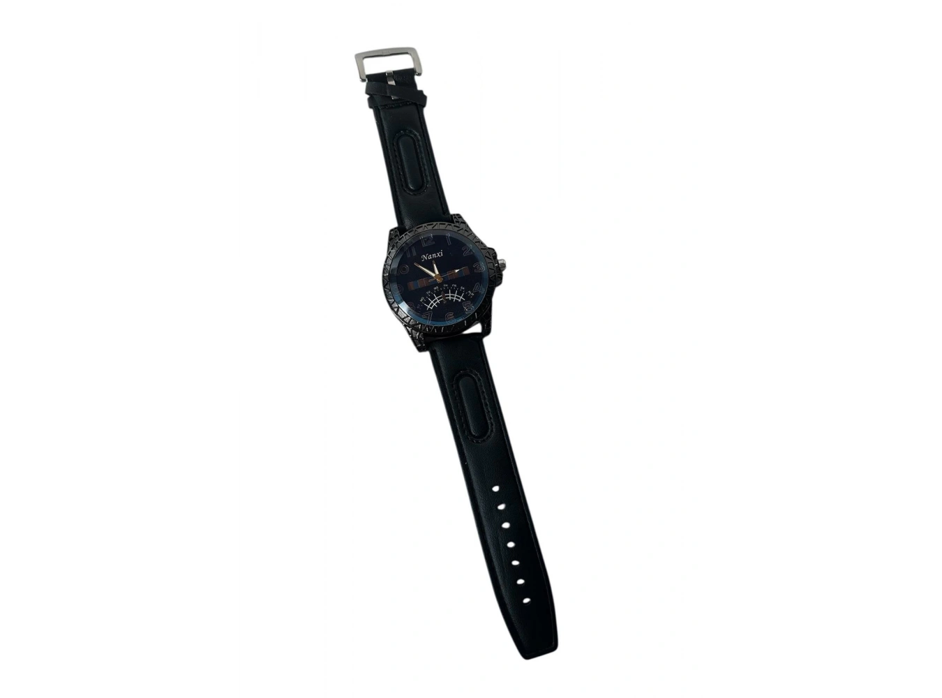 Siyah Renk Deri Kordonlu Çelik Erkek Saat