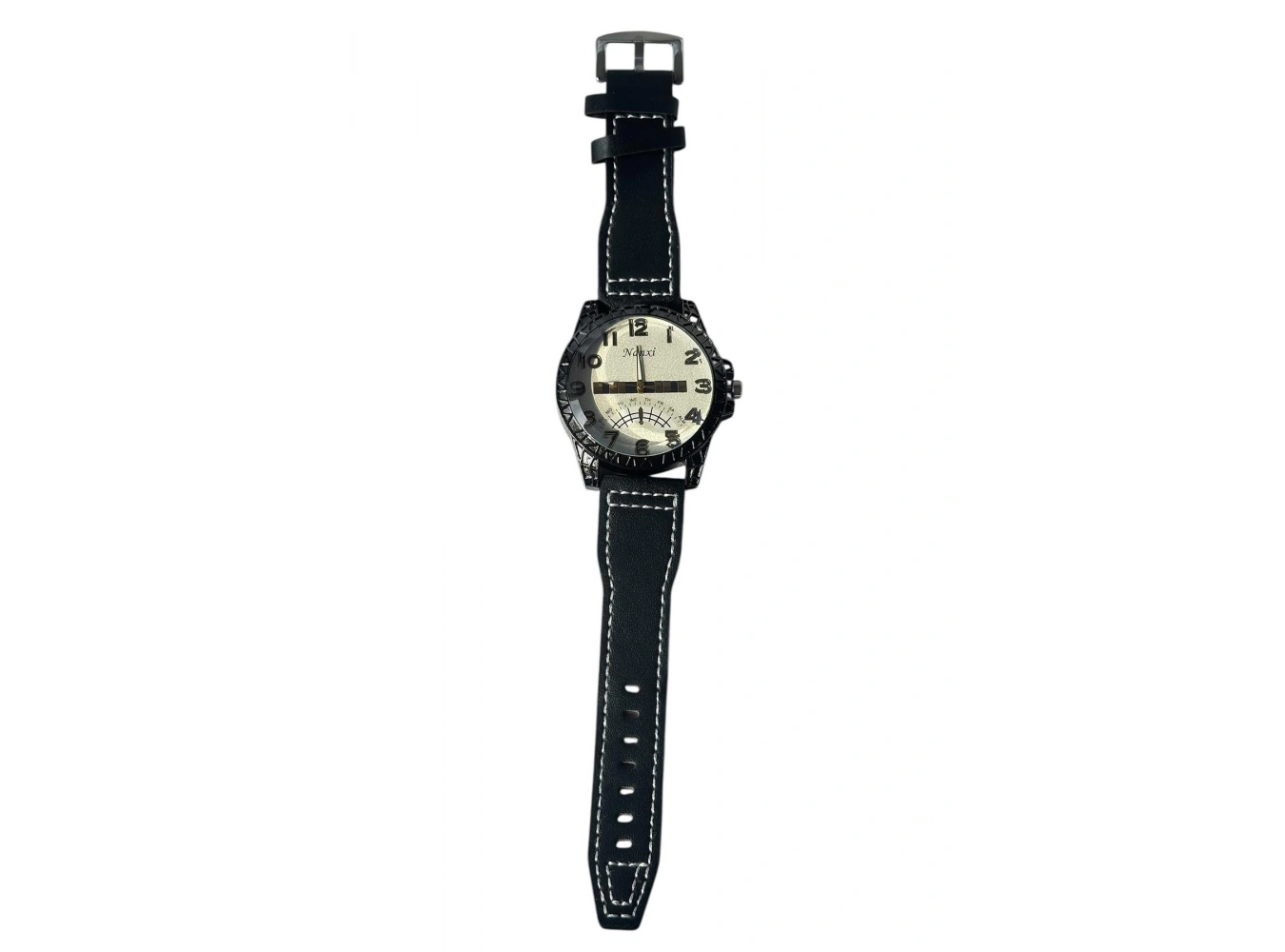 Siyah Renk Deri Kordonlu Çelik Erkek Saat