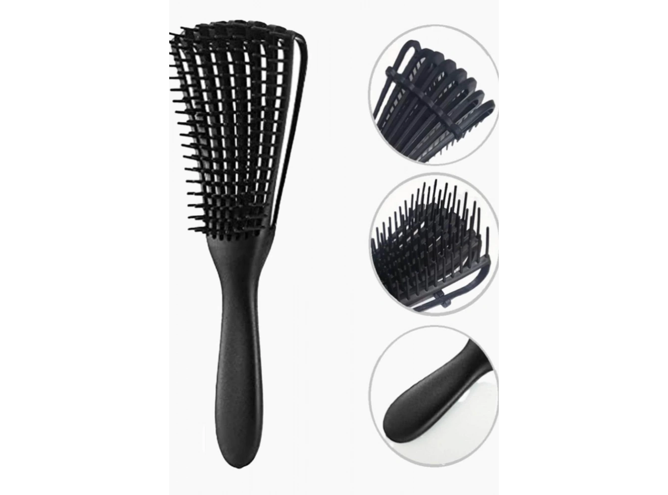 Siyah Renk Dolaşık Açıcı Masaj Etkili Elektriklenmeyi Önleyen Saç Fırçası/ Tarak