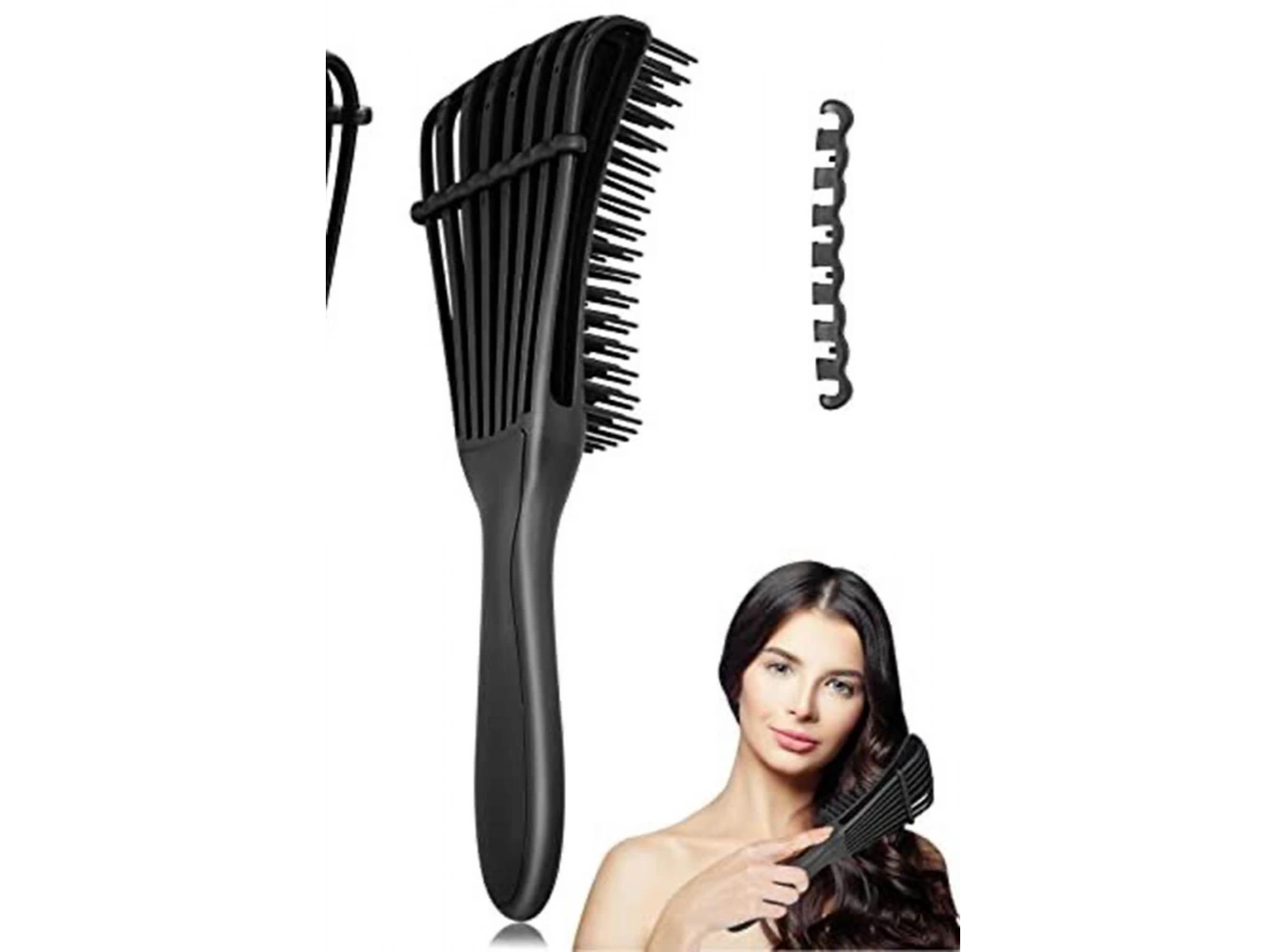 Siyah Renk Dolaşık Açıcı Masaj Etkili Elektriklenmeyi Önleyen Saç Fırçası/ Tarak