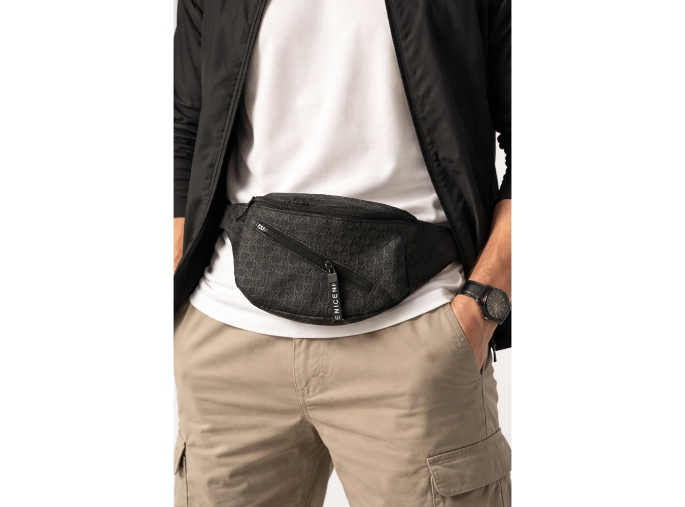 Siyah Renk Erkek Bel Çantası