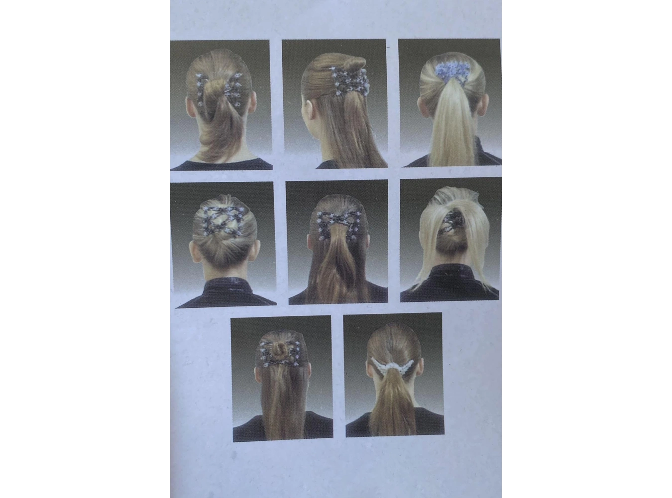 Siyah Renk Fuşya Boncuk Detaylı Tel Tarak Toka