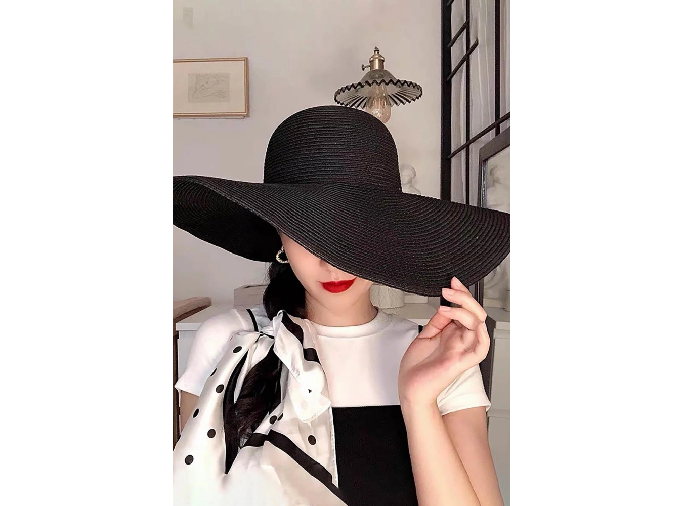 Siyah Renk Hasır Şapka