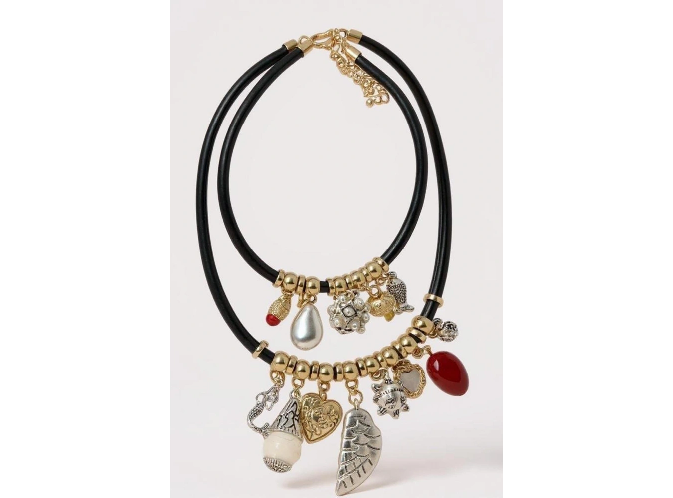 Siyah Renk İkili Tasarım Kolye