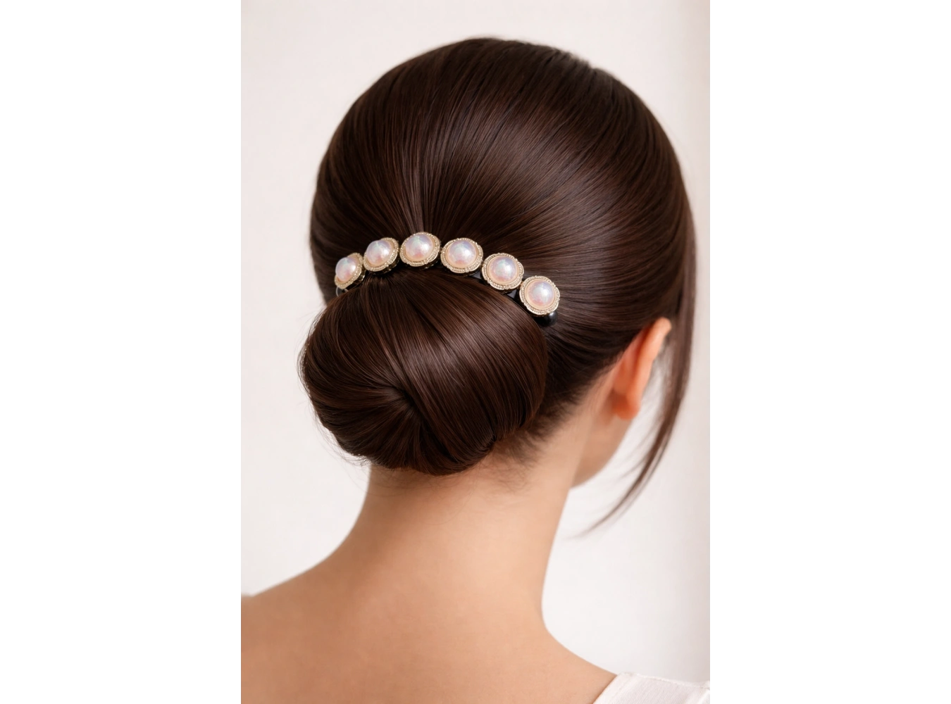 Siyah Renk İnci Detaylı Tarak Toka