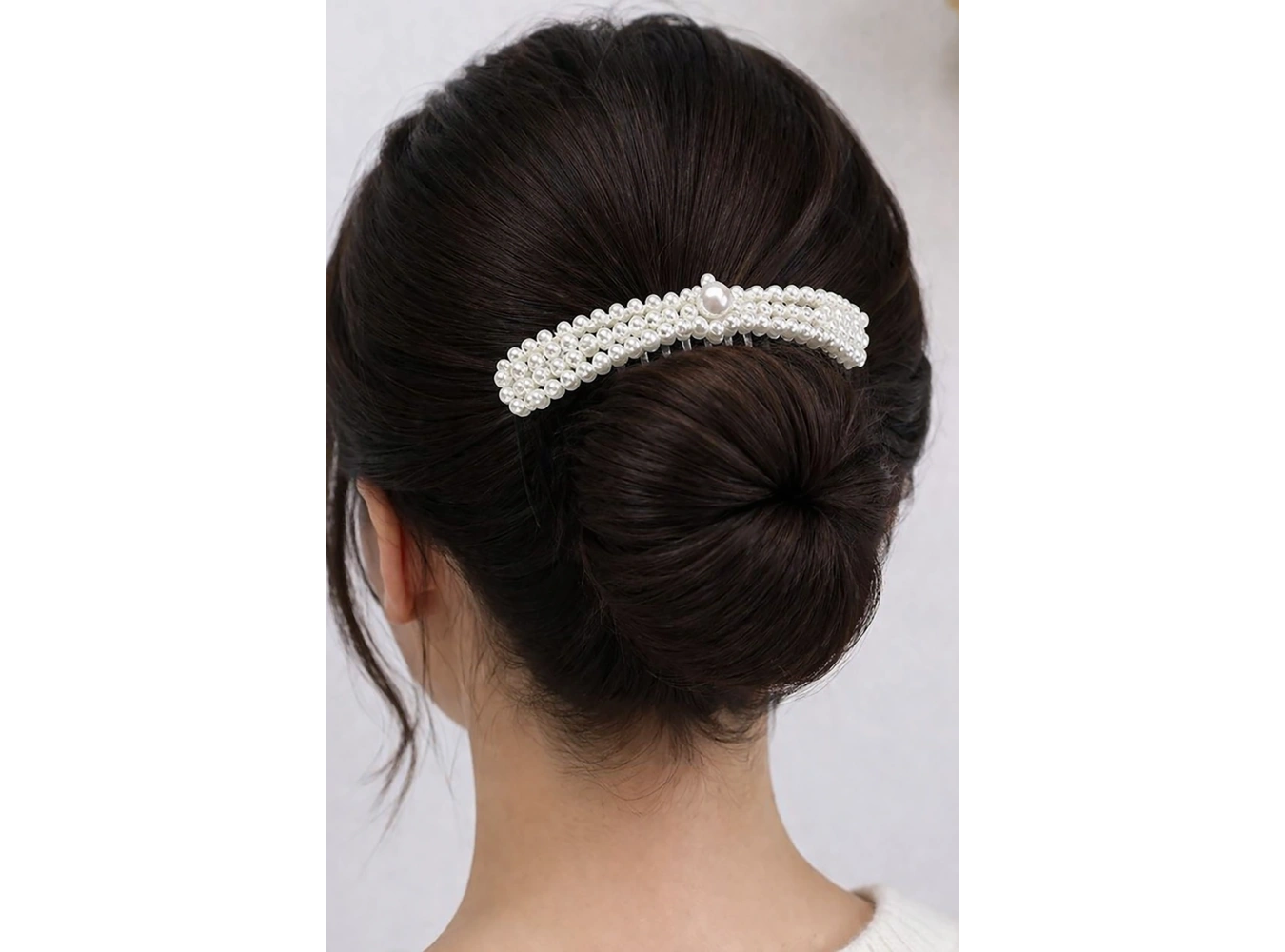 Siyah Renk İnci Detaylı Tarak Toka