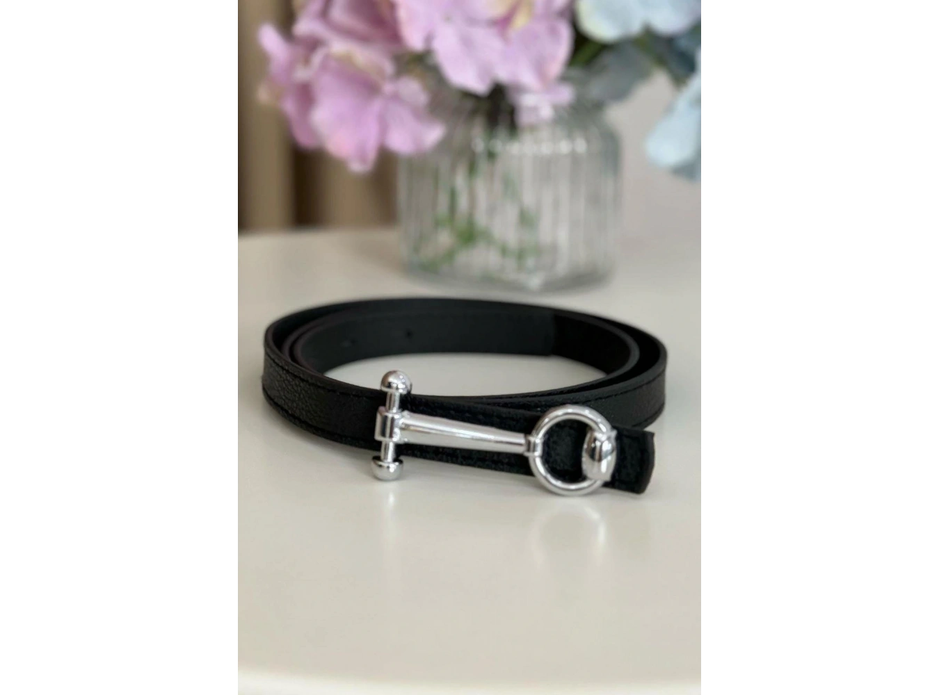 Siyah Renk Kadın Deri Kemer