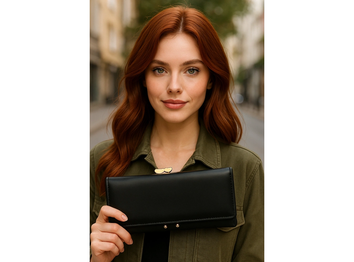 Siyah Renk Kalp Detaylı Kadın Cüzdan