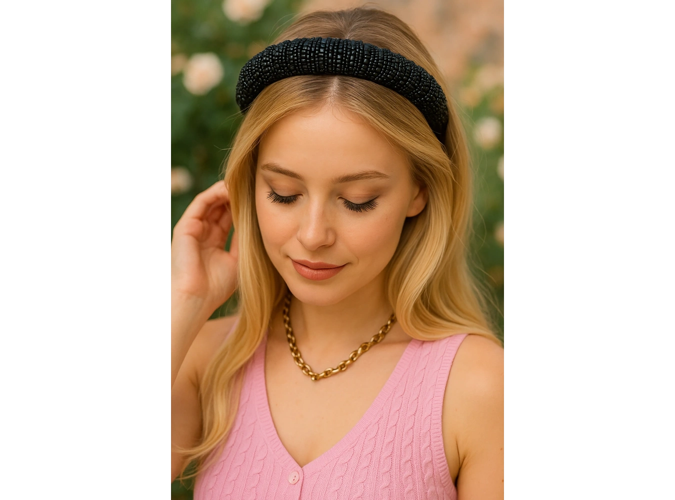 Siyah Renk Kristal Taş Detaylı Taç