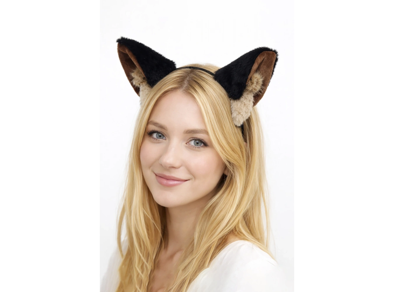 Siyah Renk Kulak Figürlü Peluş Taç