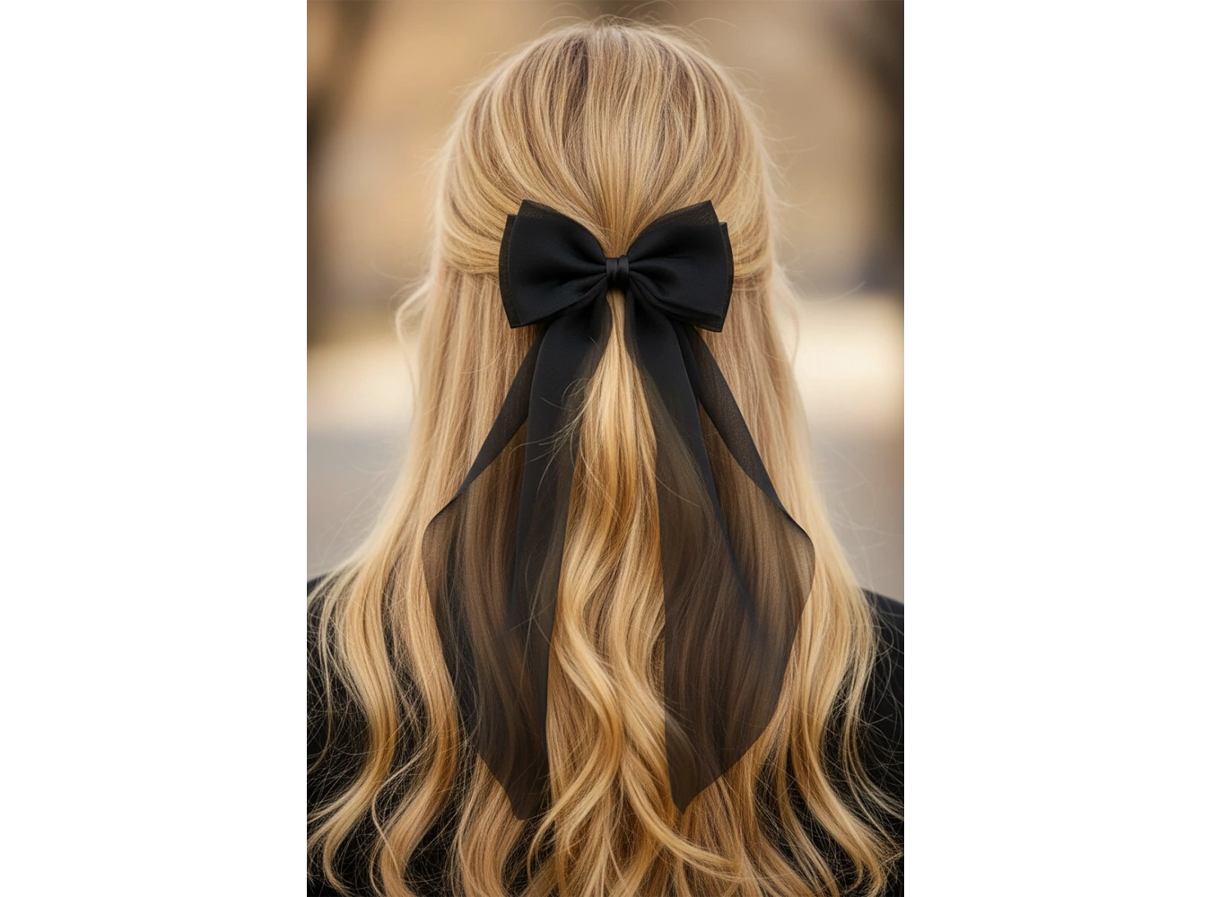 Siyah Renk Kurdele Detaylı Pens Toka