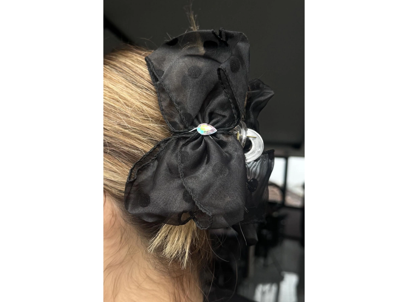 Siyah Renk Kurdele Figürlü Mandal Toka