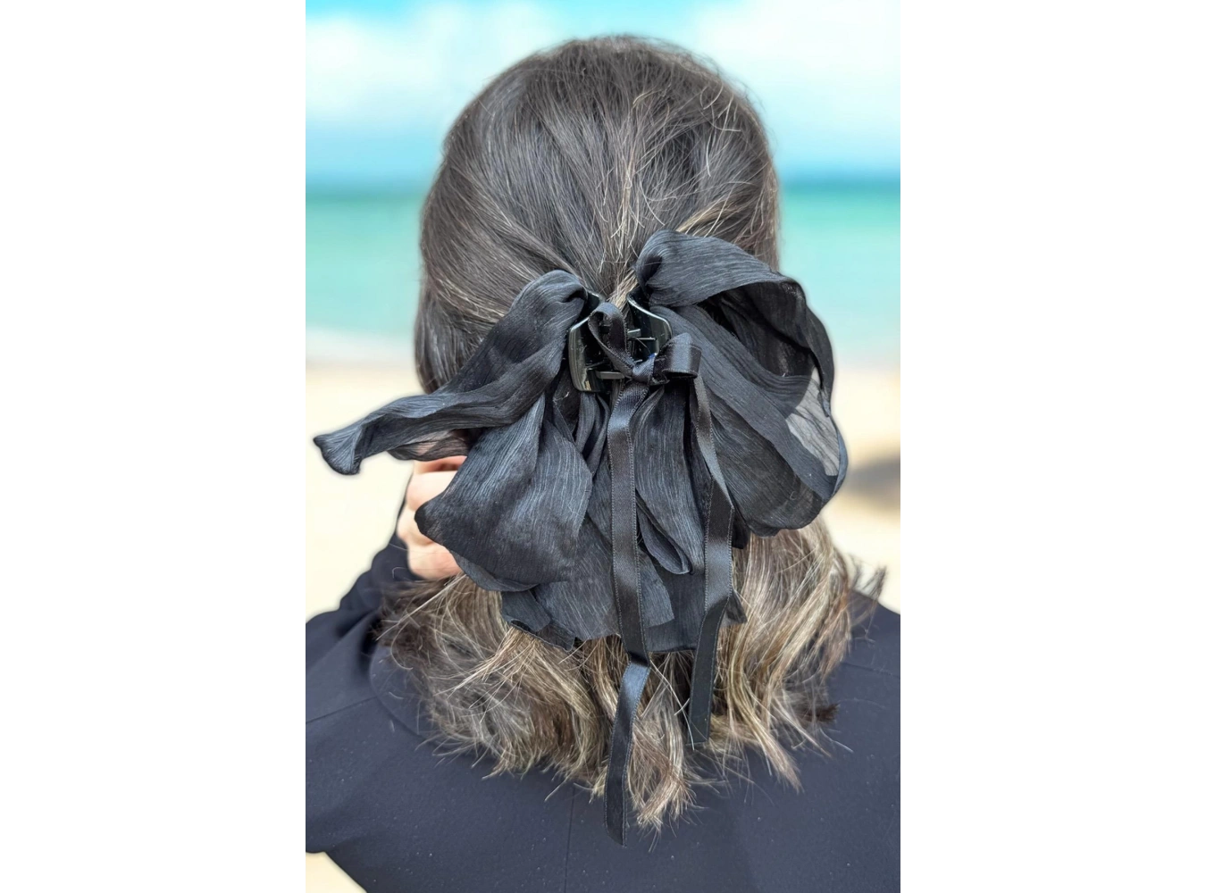 Siyah Renk Kurdele Figürlü Mandal Toka