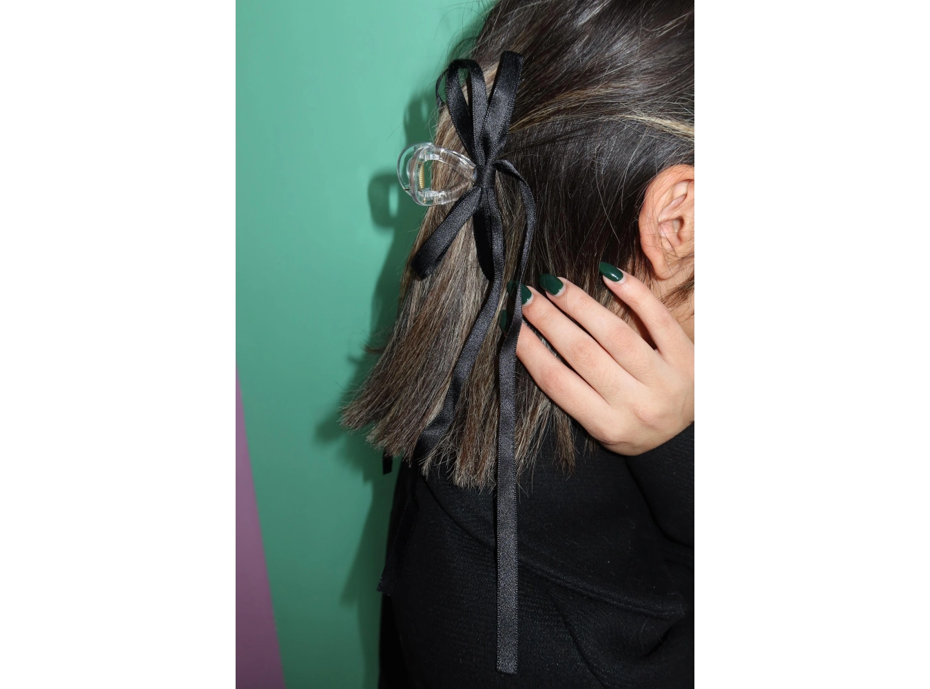 Siyah Renk Kurdele Figürlü Mandal Toka