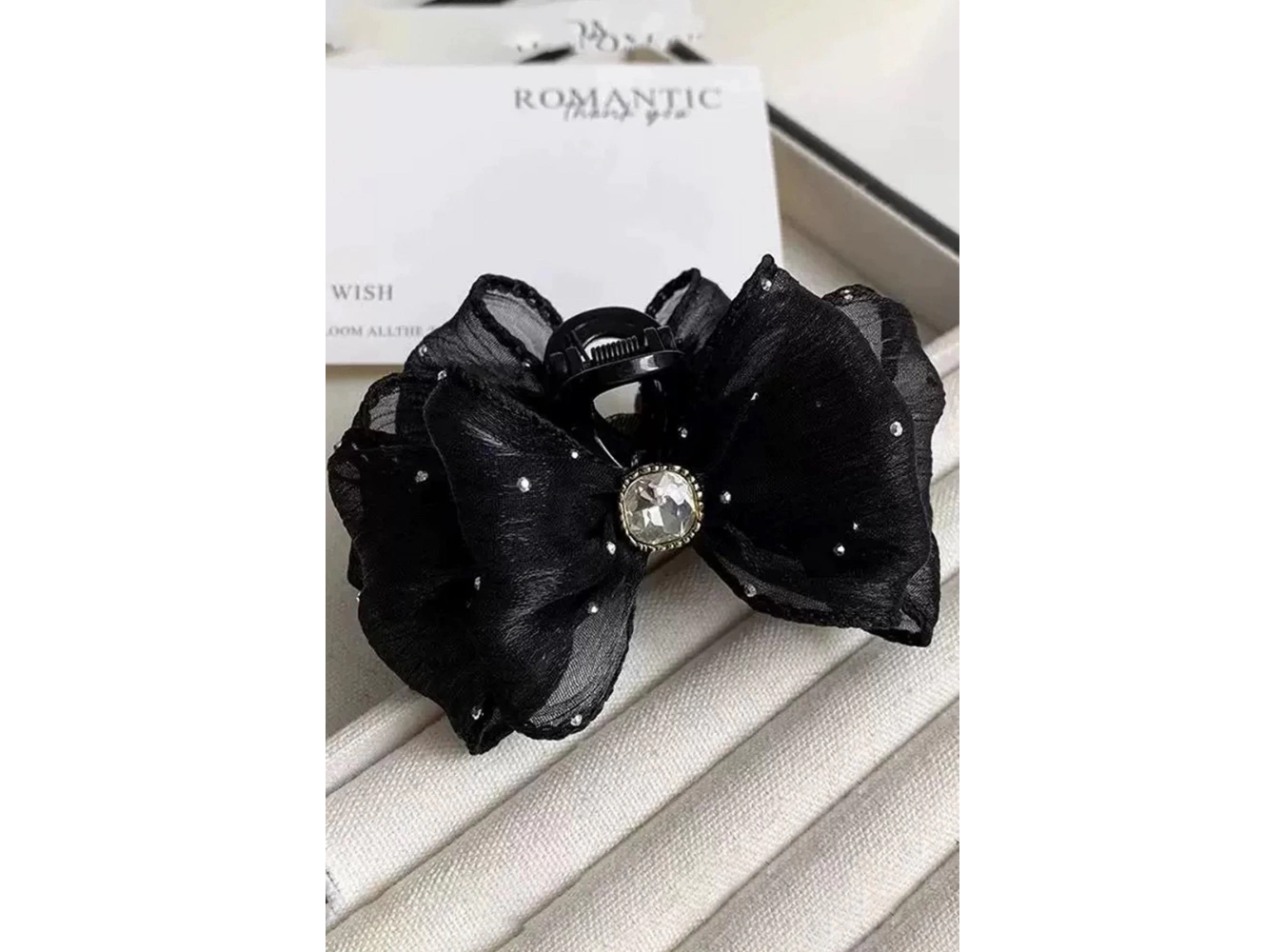 Siyah Renk Kurdele Figürlü Mandal Toka