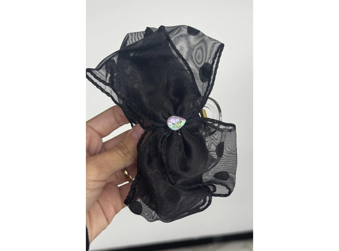 Siyah Renk Kurdele Figürlü Mandal Toka