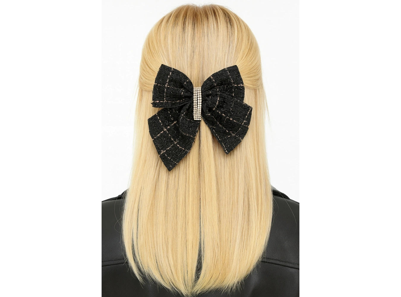 Siyah Renk Kurdele Figürlü Taş Detaylı Otomat Toka