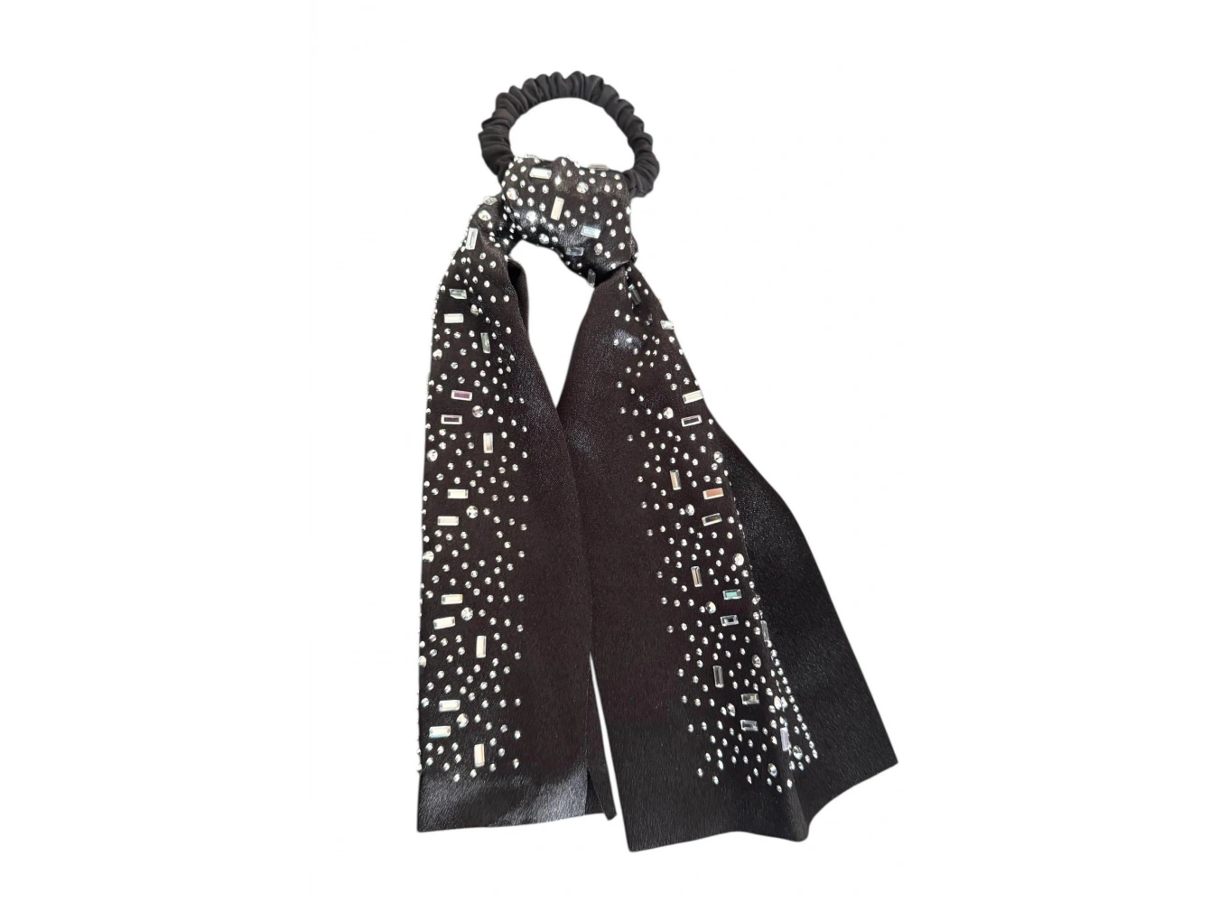 Siyah Renk Kurdele Figürlü Taşlı Simit Toka