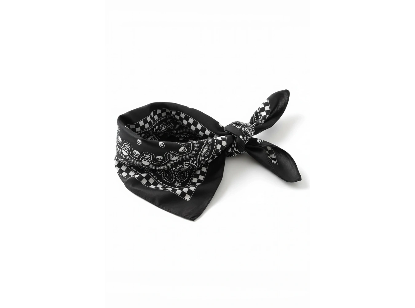 Siyah Renk Kurukafa Figürlü Bandana