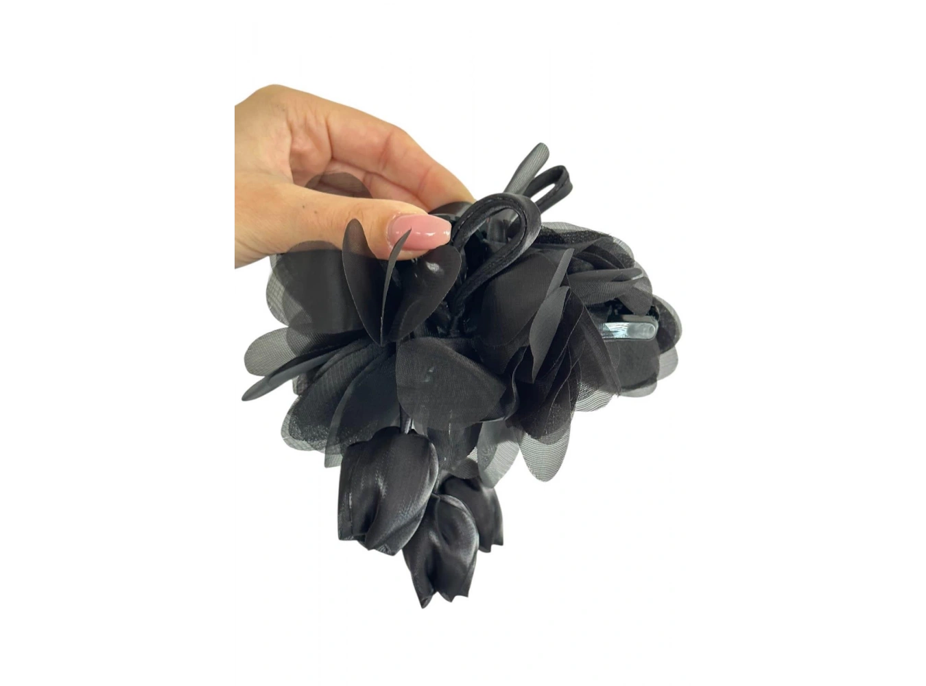 Siyah Renk Lale Figürlü Mandal  Toka