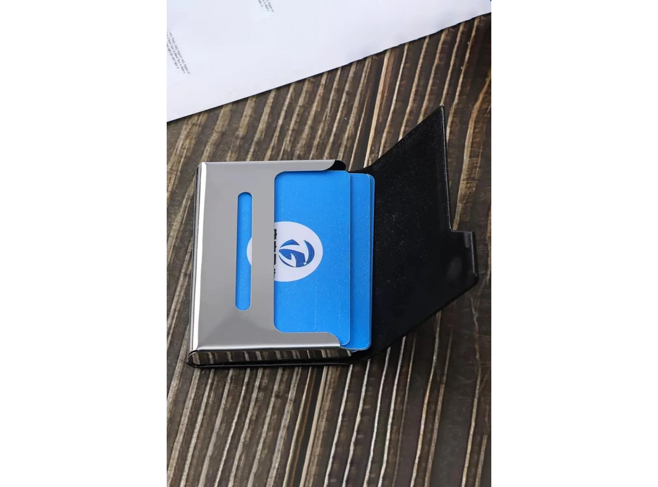 Siyah Renk Metal Cüzdan/Kartlık