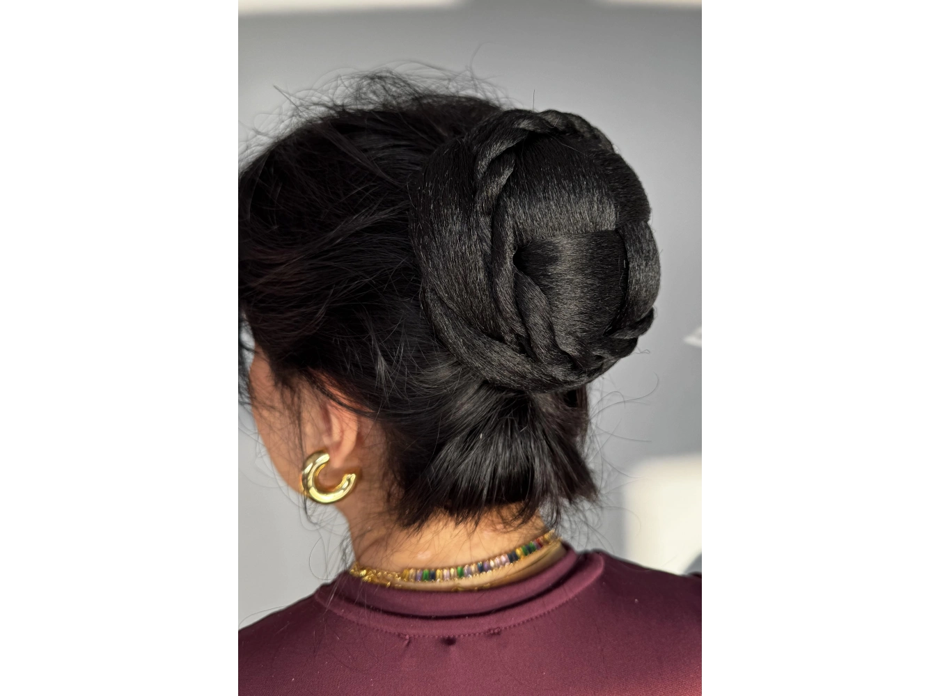 Siyah Renk Örgülü Topuz Tokası