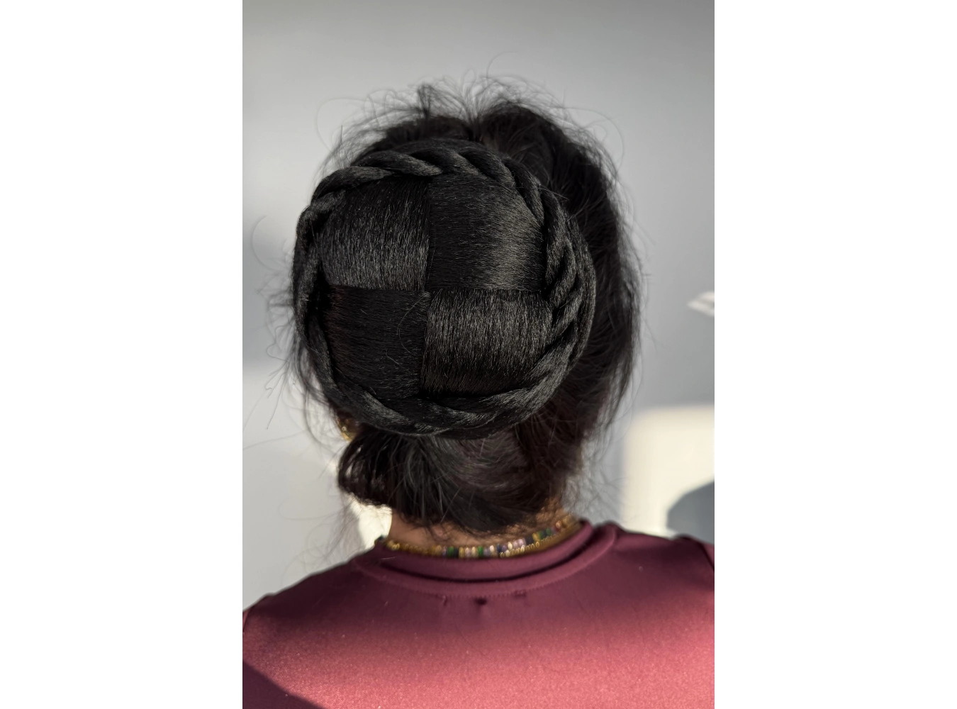 Siyah Renk Örgülü Topuz Tokası