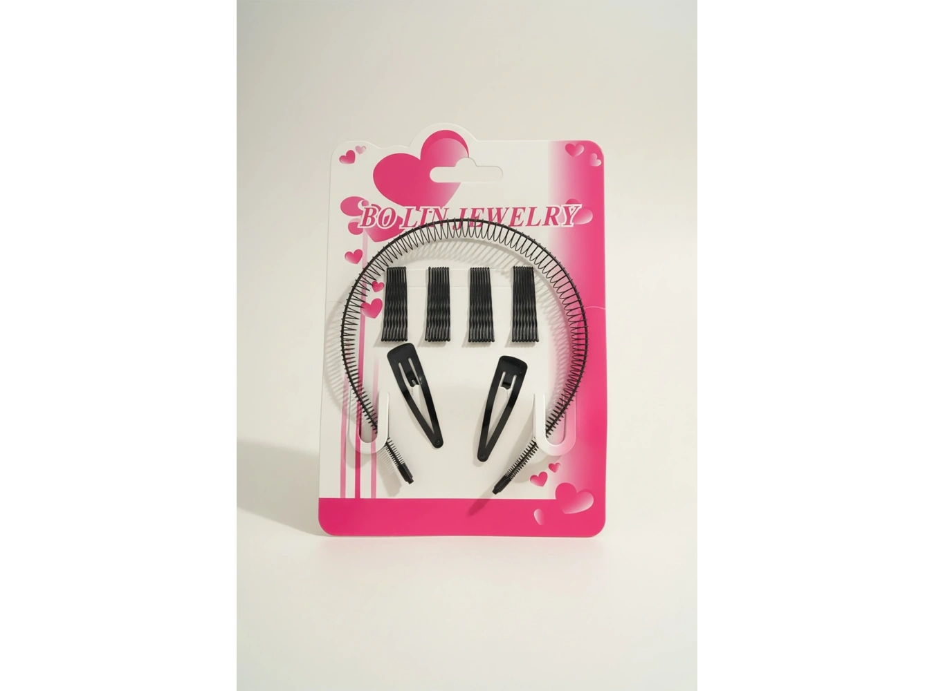 Siyah Renk Taç-Yan Toka-Tel Toka Set