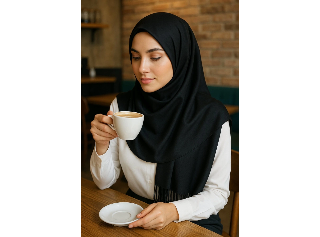 Siyah Renk Tafta Şal