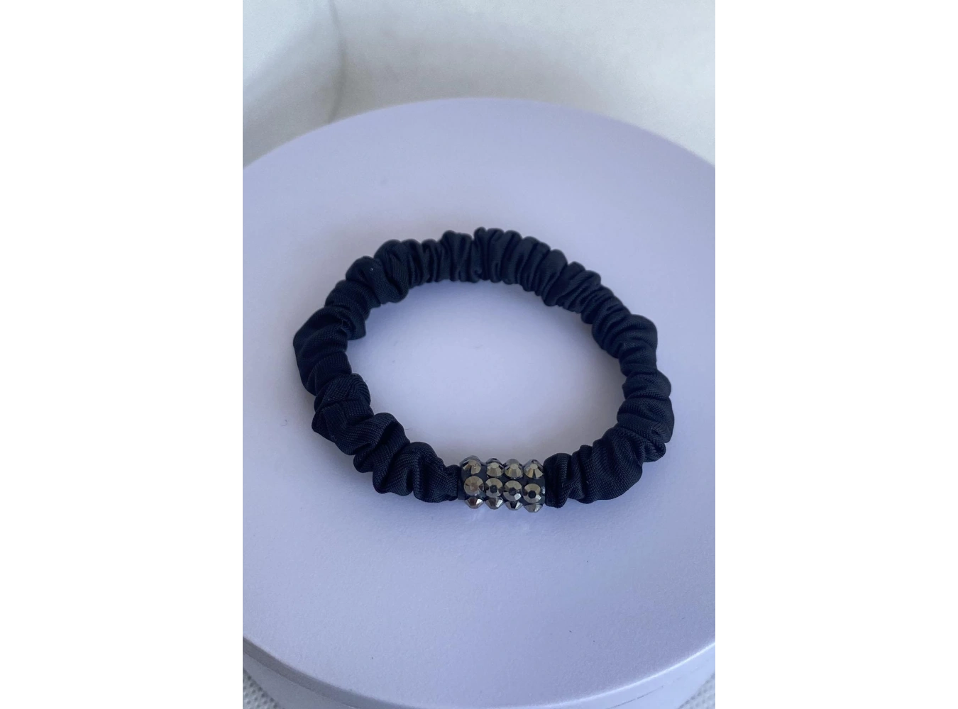 Siyah Renk Taş Detaylı Simit Toka