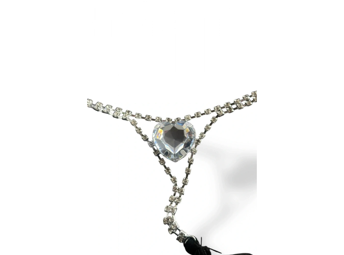 Siyah Renk Taş Detaylı Tanga