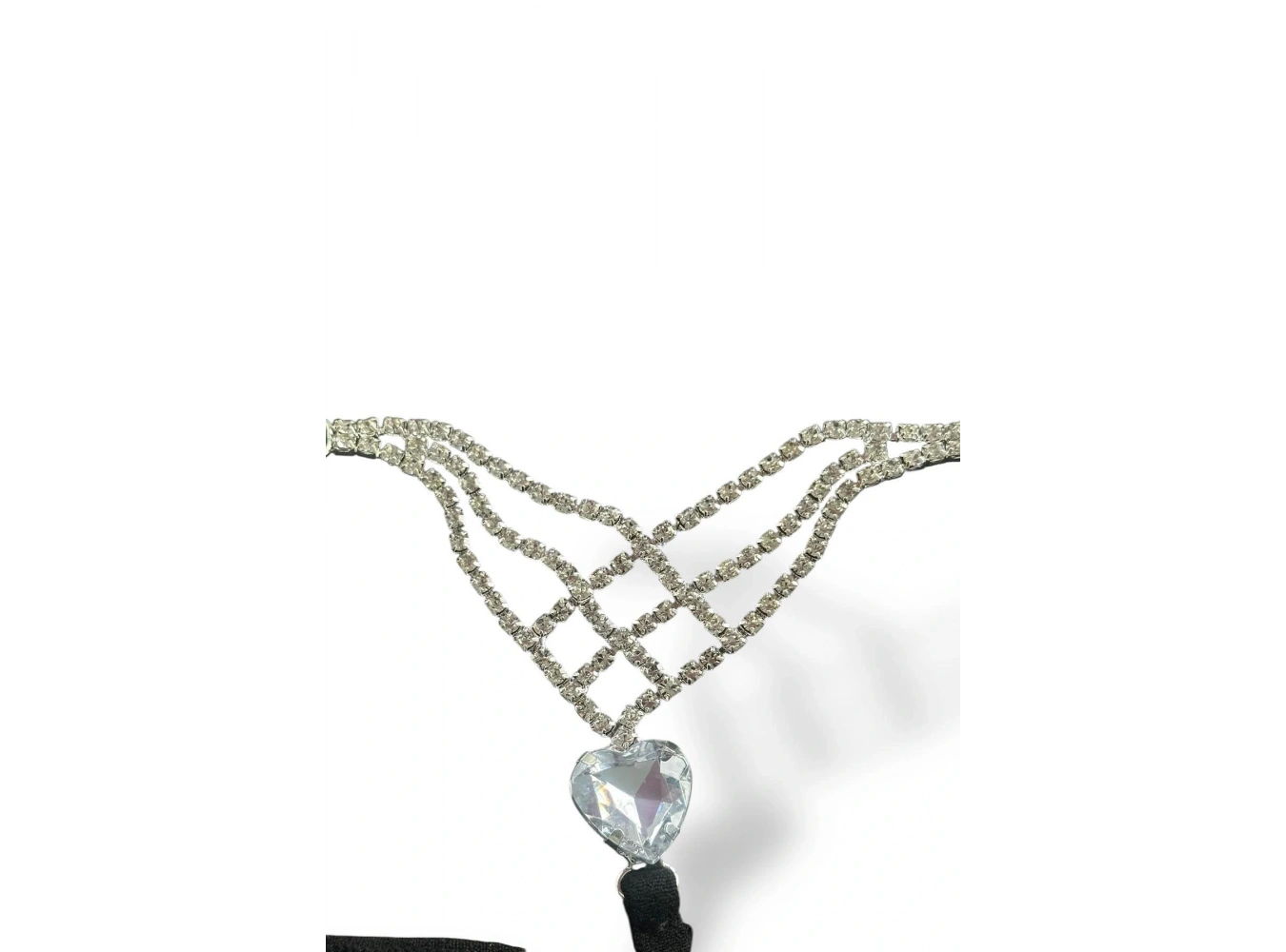 Siyah Renk Taş Detaylı Tanga