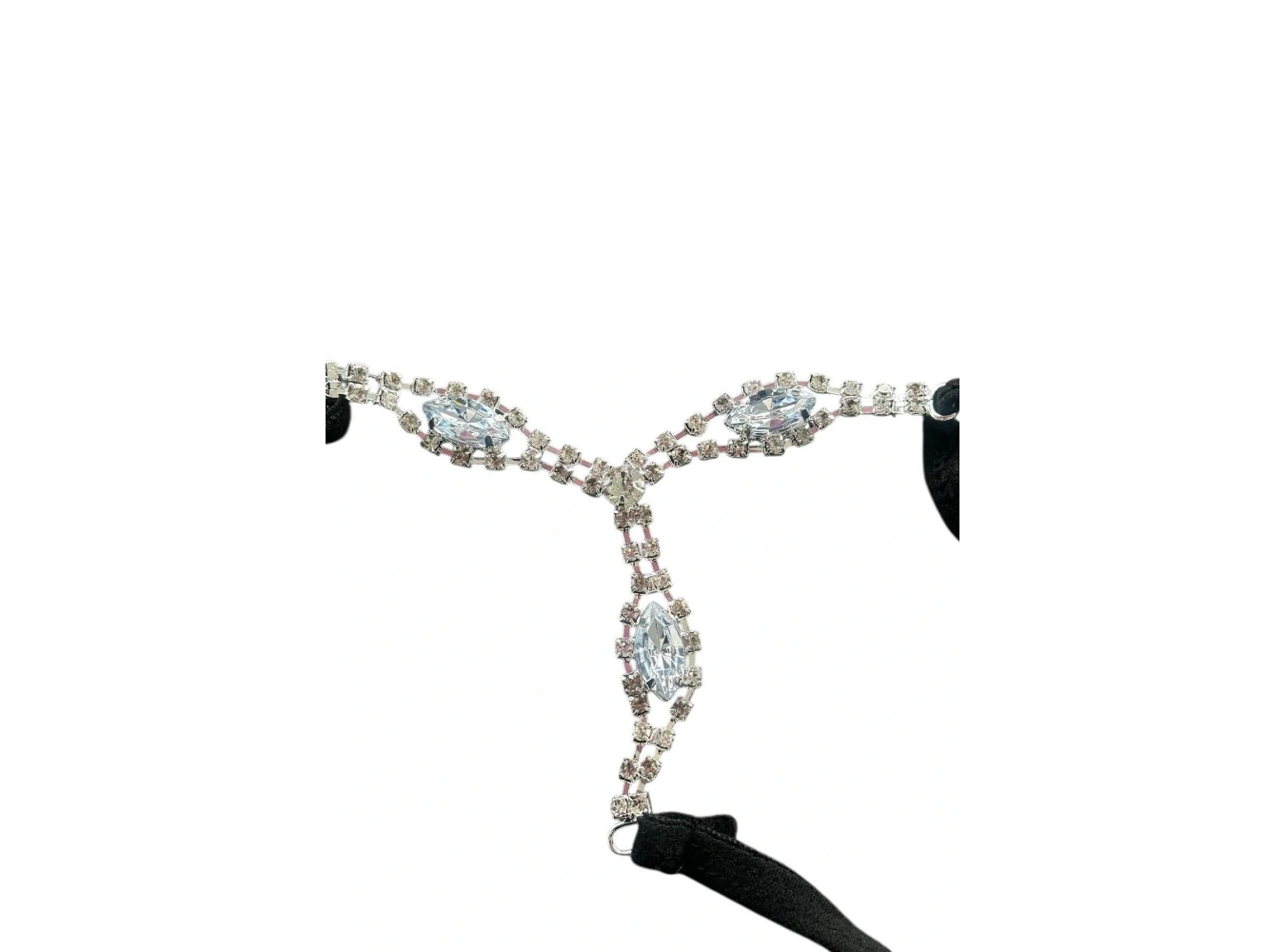 Siyah Renk Taş Detaylı Tanga