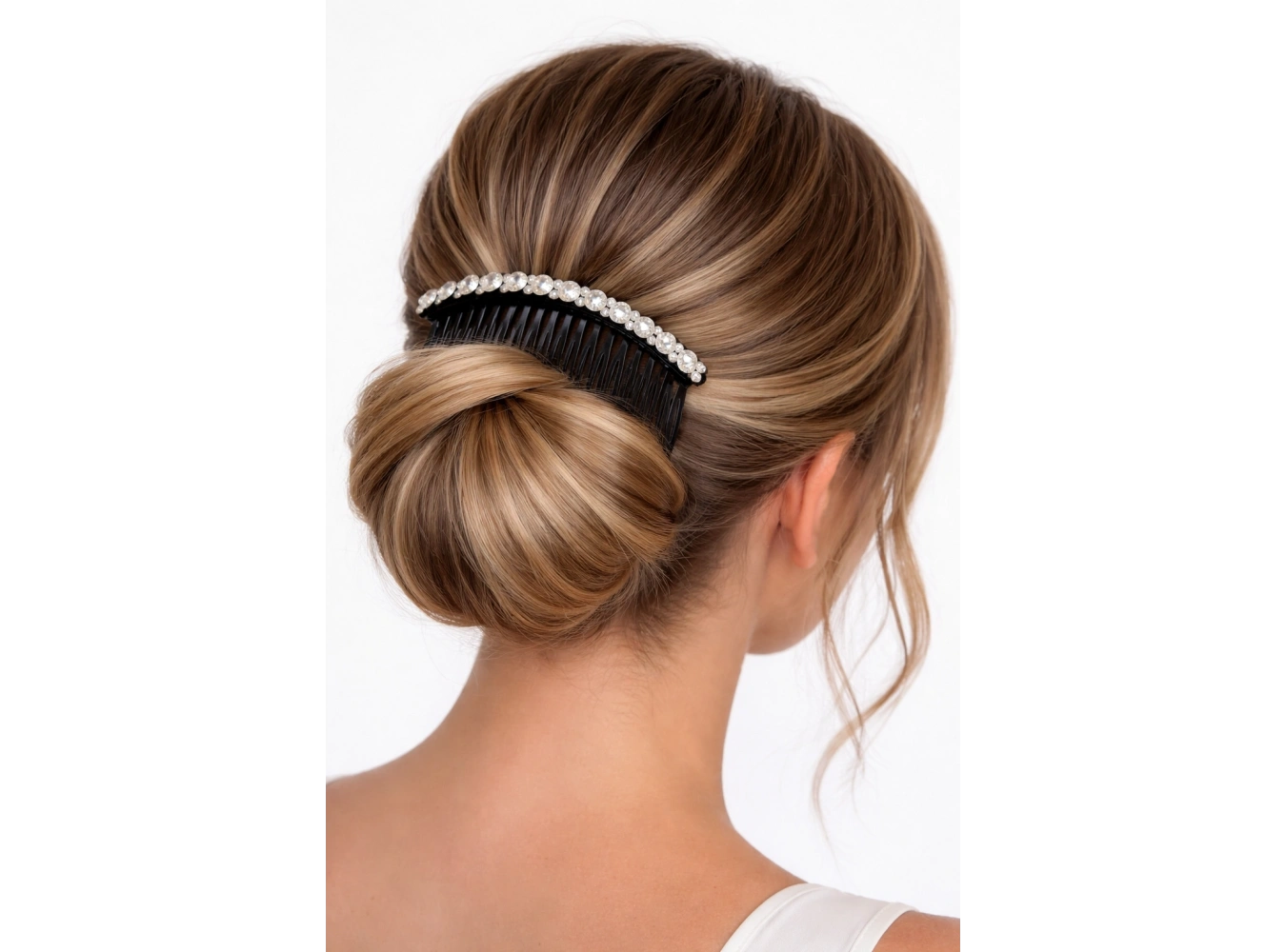 Siyah Renk Taş Detaylı Tarak Toka