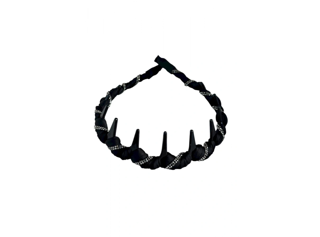 Siyah Renk Taş Detaylı Taraklı Taç