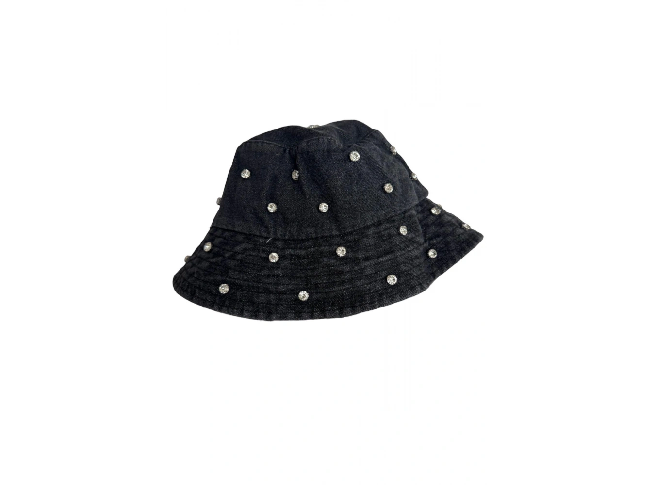 Siyah Renk Taş Detaylı Tasarım Şapka