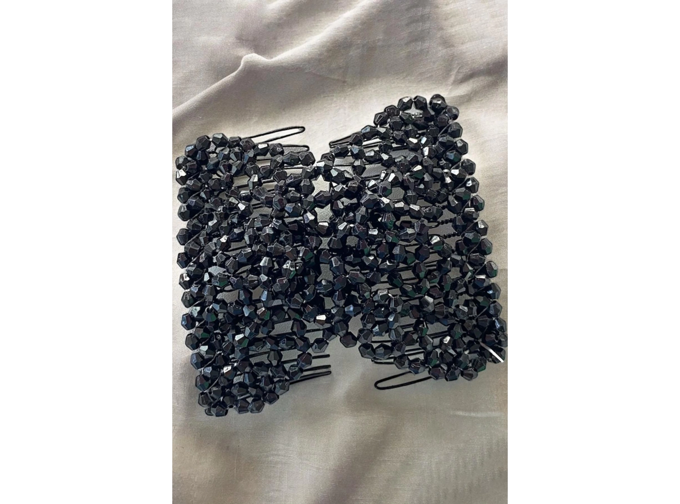 Siyah Renk Taş Detaylı Tel Tarak Toka