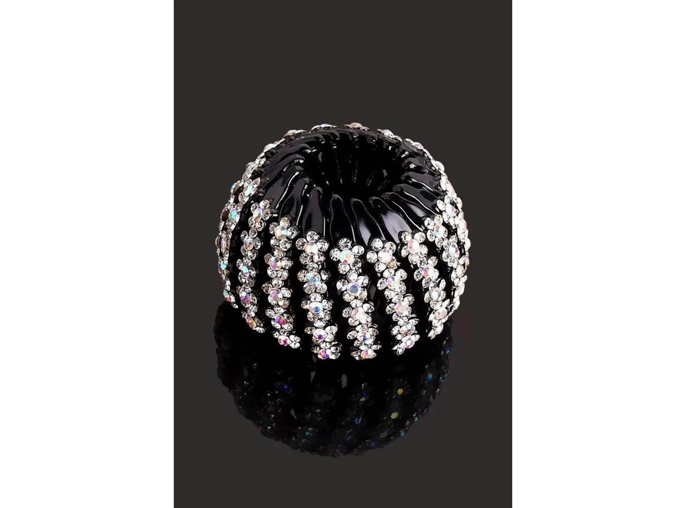 Siyah Renk Taş Detaylı Topuz Aparatı/ Tokası